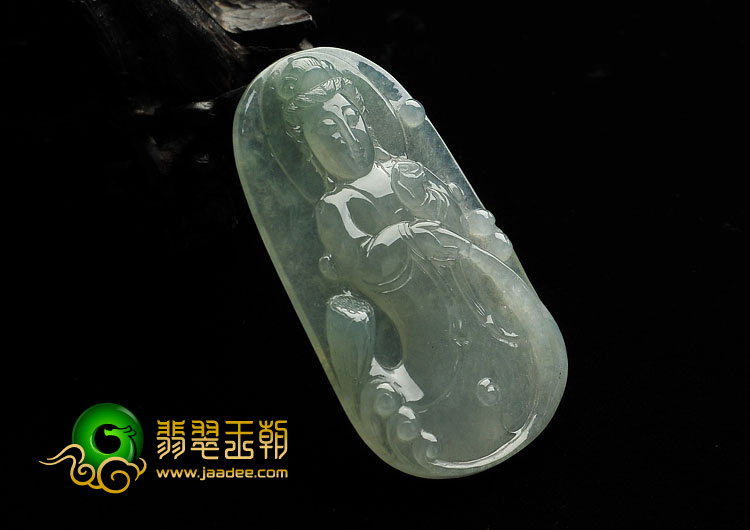 冰种晴水缅甸翡翠A货观音挂件