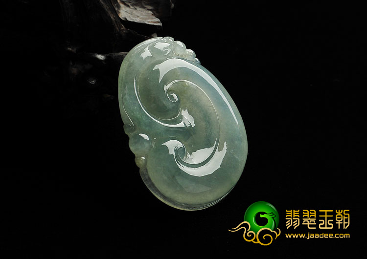 冰种晴水缅甸翡翠A货如意挂件
