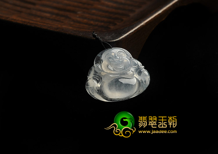 冰玻种无色缅甸翡翠A货玉佛挂件