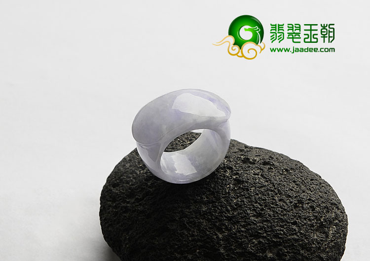 糯冰种紫罗兰缅甸翡翠A货马鞍指环
