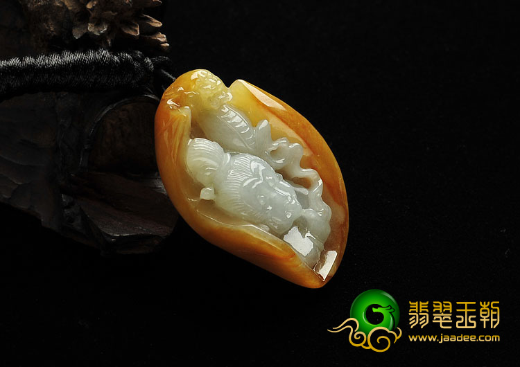 糯冰种红黄翡缅甸翡翠A货美猴王挂件