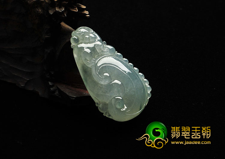 冰种晴水缅甸翡翠A货如意寿挂件