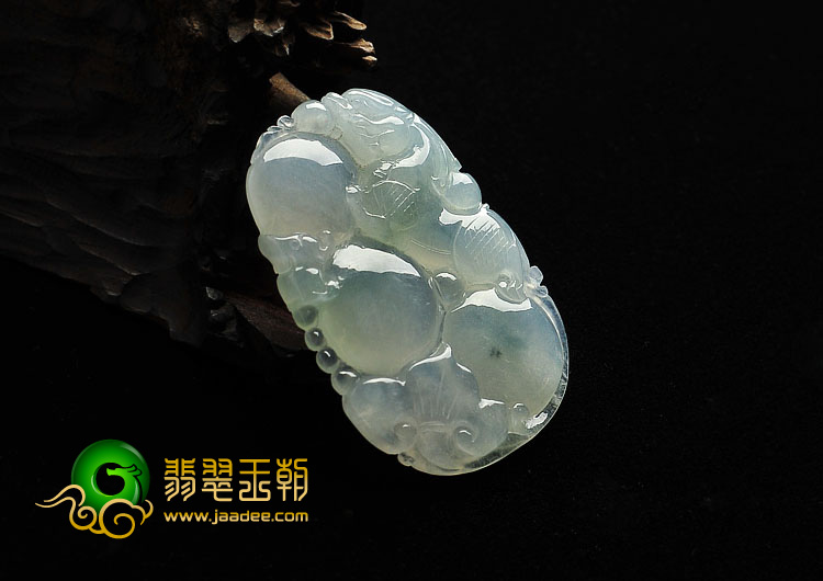 冰种晴水缅甸翡翠A货如意寿挂件