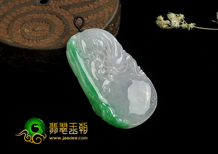 糯冰种阳绿缅甸翡翠A货龙行如意挂件