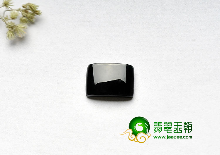 冰玻种墨翠缅甸翡翠A货戒面