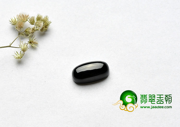 冰玻种墨翠缅甸翡翠A货戒面