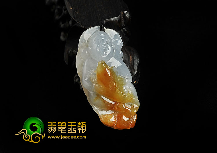 冰种晴水红黄翡缅甸翡翠A货年年有余挂件