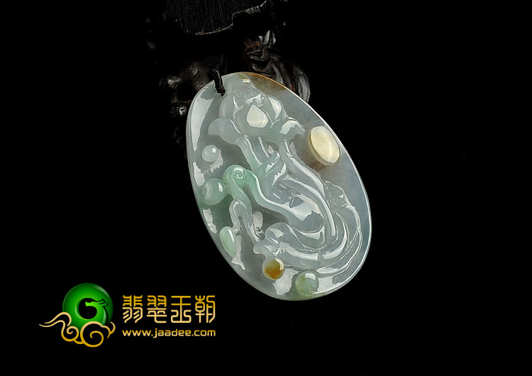 糯冰种三彩缅甸翡翠A货信手拈花挂件