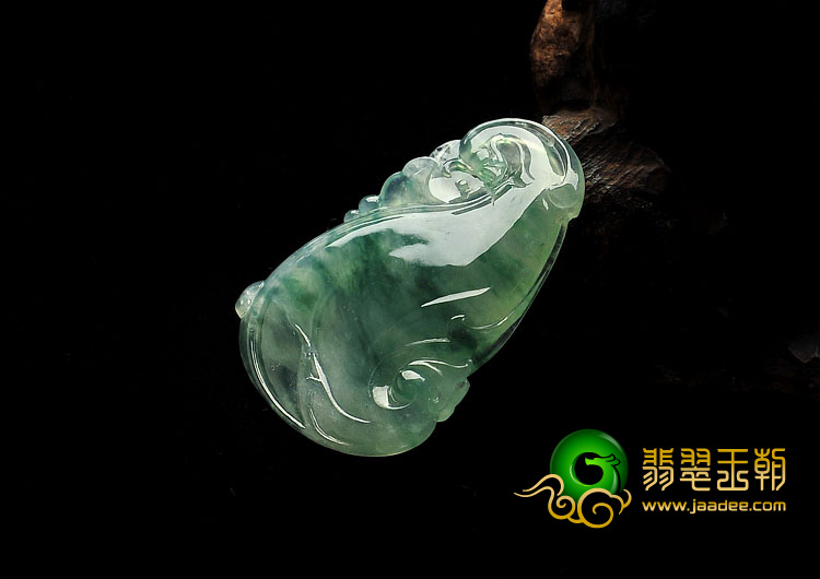 冰种飘花缅甸翡翠A货凤来仪挂件