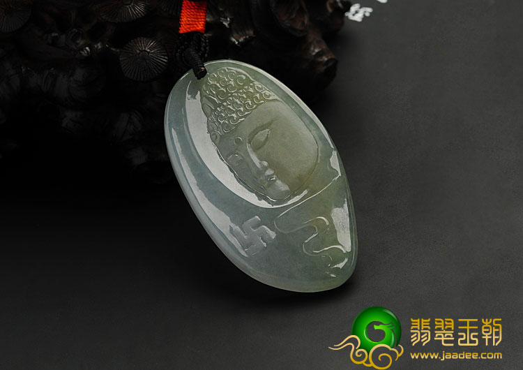 冰种晴水淡黄翡缅甸翡翠A货释迦牟尼挂件