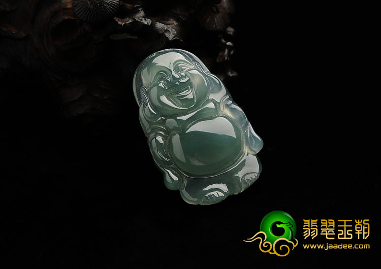 冰种晴水缅甸翡翠A货站佛挂件