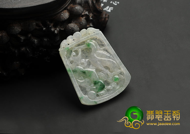 冰种飘翠缅甸翡翠A货一路连科挂件