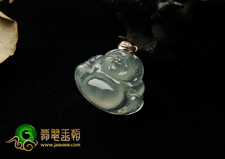 冰种晴水缅甸翡翠A货玉佛挂件