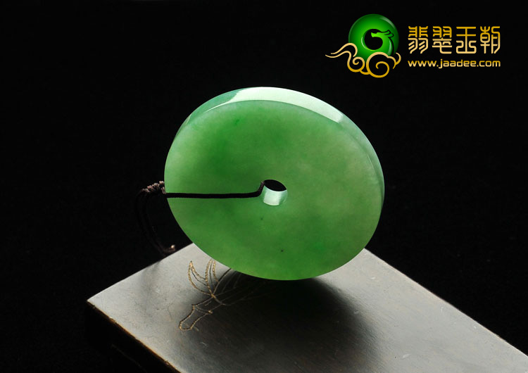 糯冰种飘翠缅甸翡翠A货平安扣挂件