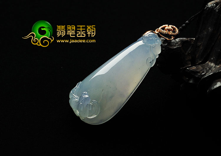 冰种晴水缅甸翡翠A货福瓜挂件