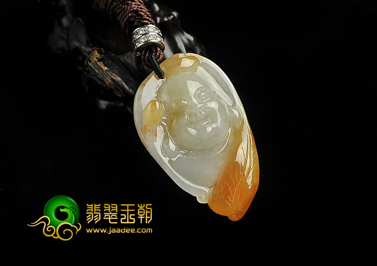 糯冰种黄翡缅甸翡翠A货玉佛挂件