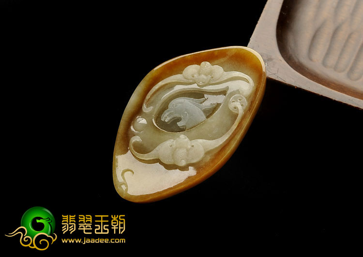 糯冰种红黄翡缅甸翡翠A货龙凤呈祥挂件（一对）