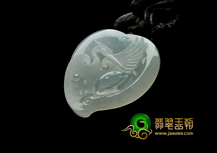 冰种飘花缅甸翡翠A货一路连科挂件