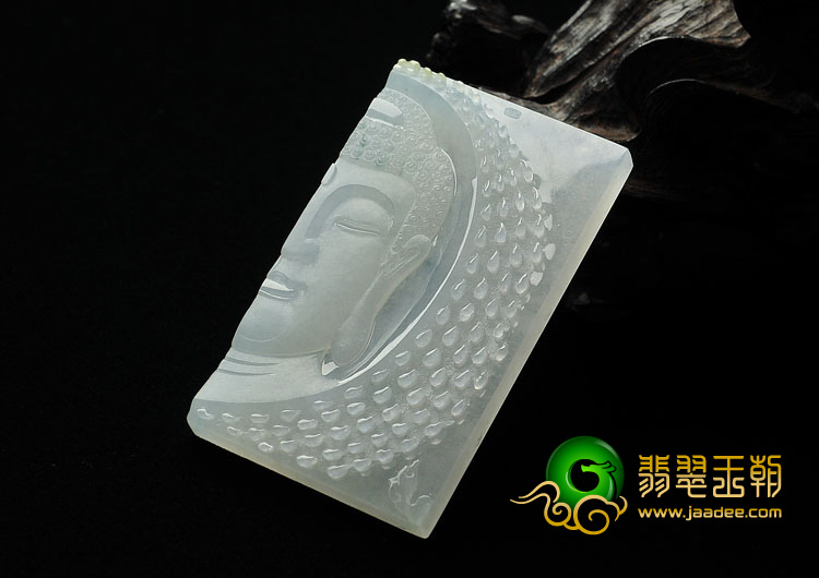 冰种略飘花缅甸翡翠A货化境挂件