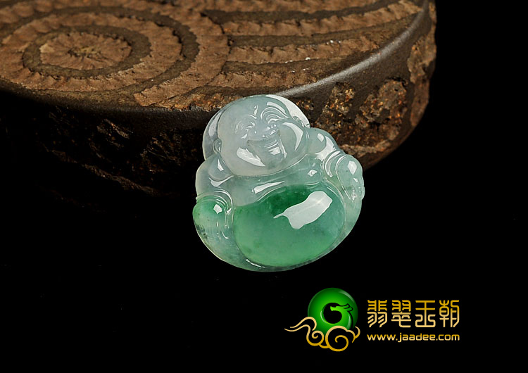 冰种飘翠缅甸翡翠A货玉佛挂件