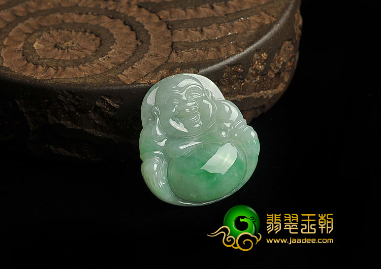 冰种飘翠缅甸翡翠A货玉佛挂件