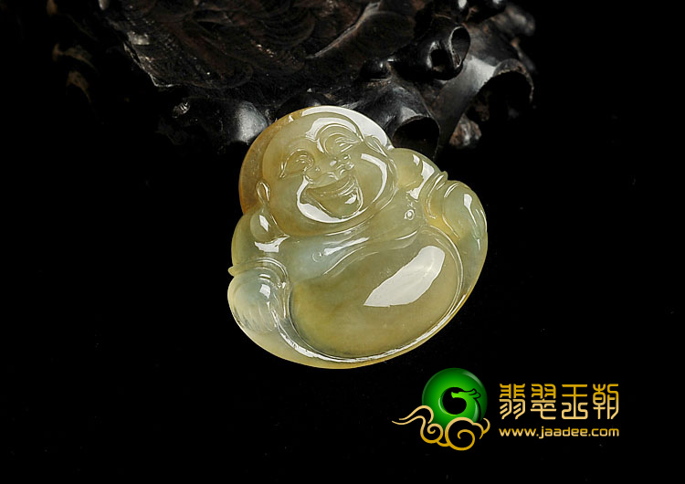 冰种黄翡缅甸翡翠A货玉佛挂件