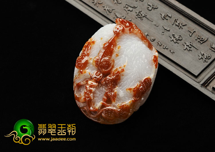 糯冰种红翡缅甸翡翠A货五鼠运财挂件