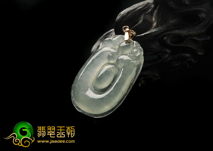 冰种晴水缅甸翡翠A货福在眼前挂件