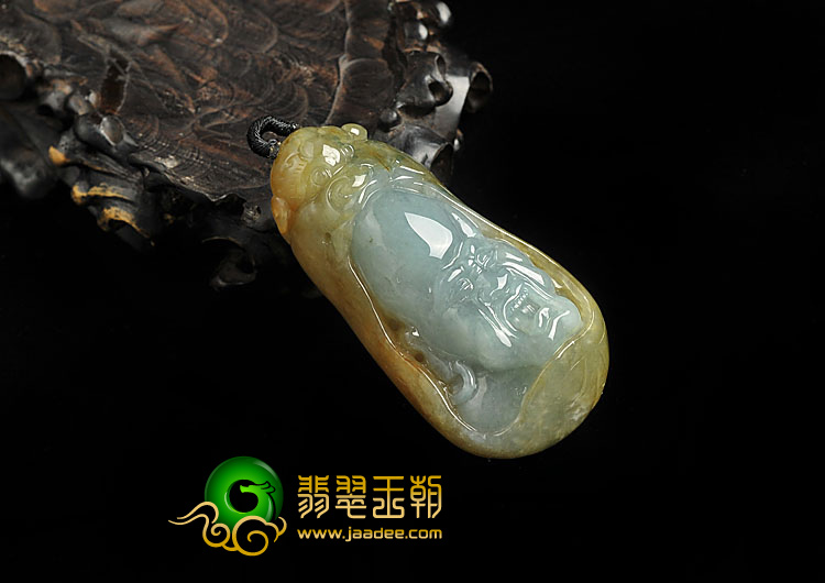 糯冰种褐黄翡晴水缅甸翡翠A货怪兽挂件