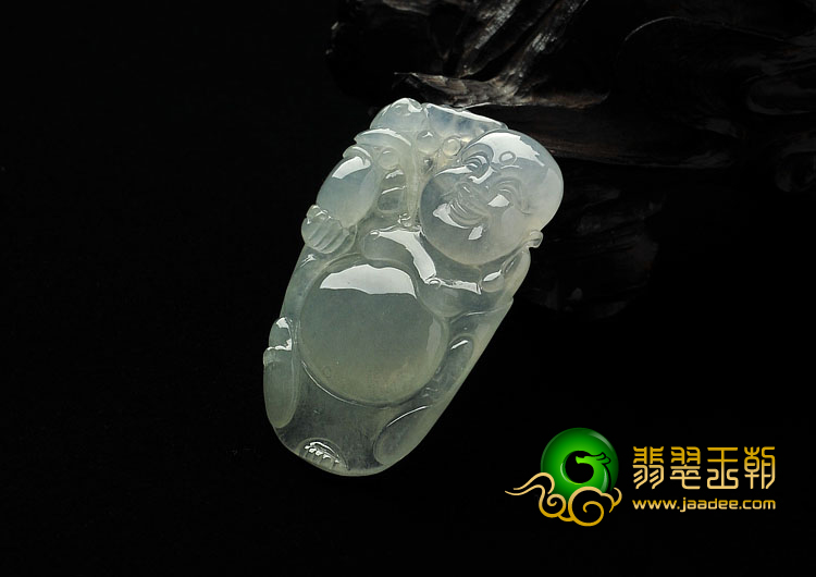 冰种晴水缅甸翡翠A货逍遥佛挂件