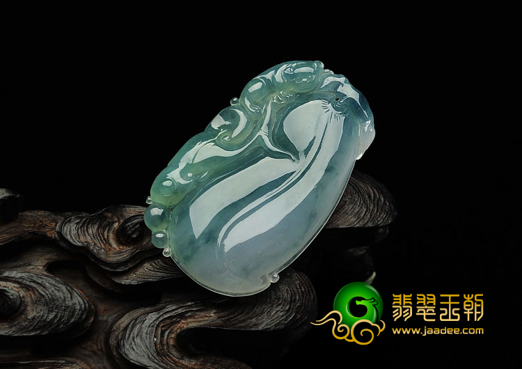 冰种飘花缅甸翡翠A货福瓜挂件