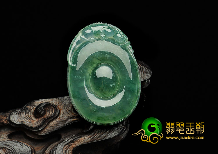冰种飘花缅甸翡翠A货福在眼前挂件