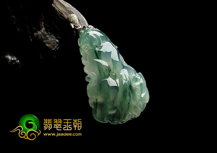 冰种飘花缅甸翡翠A货年年有余挂件