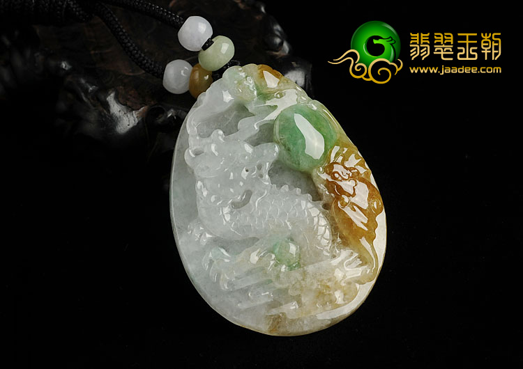 冰种三彩缅甸翡翠A货福禄双全挂件