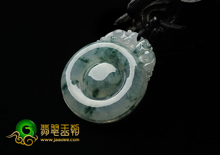 冰种飘花缅甸翡翠A货福在眼前挂件