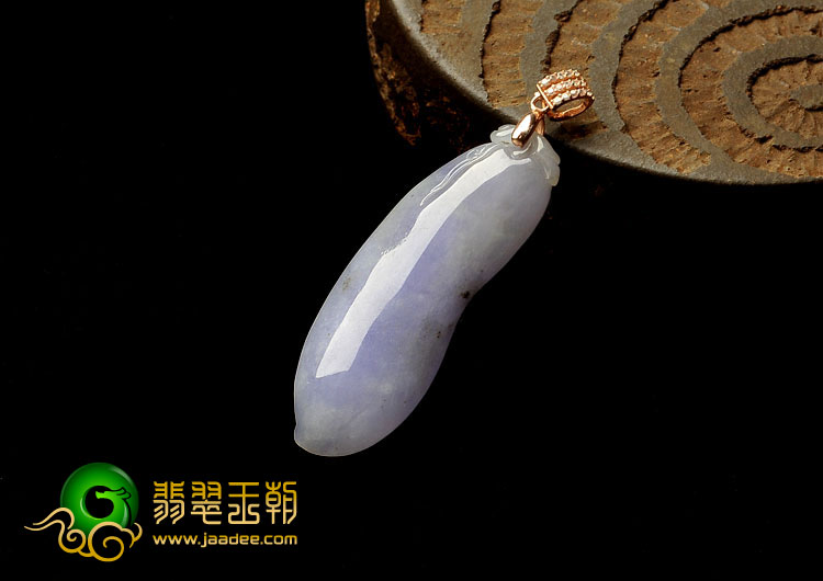 冰种紫罗兰缅甸翡翠A货福瓜挂件