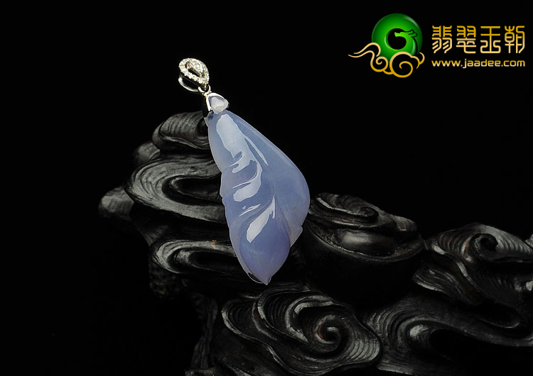 糯冰种紫罗兰缅甸翡翠A货玉兰花挂件