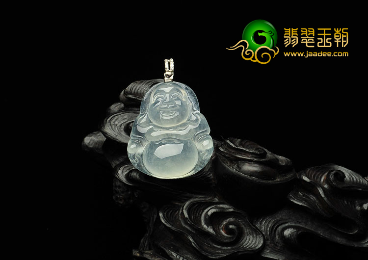 冰种晴水缅甸翡翠A货玉佛挂件