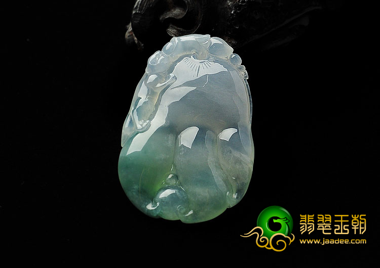 糯冰种飘花缅甸翡翠A货佛手挂件