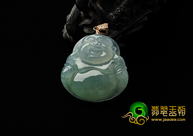 冰种晴水缅甸翡翠A货玉佛挂件