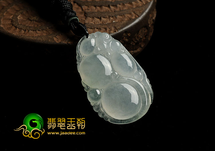 冰种晴水缅甸翡翠A货福寿如意挂件