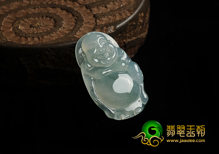 冰种晴水缅甸翡翠A货站佛挂件