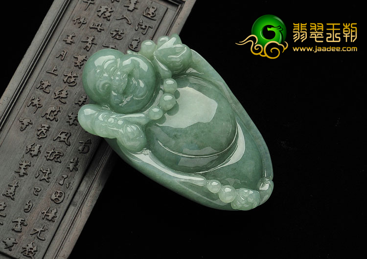 糯冰种晴水缅甸翡翠A货逍遥佛手玩件