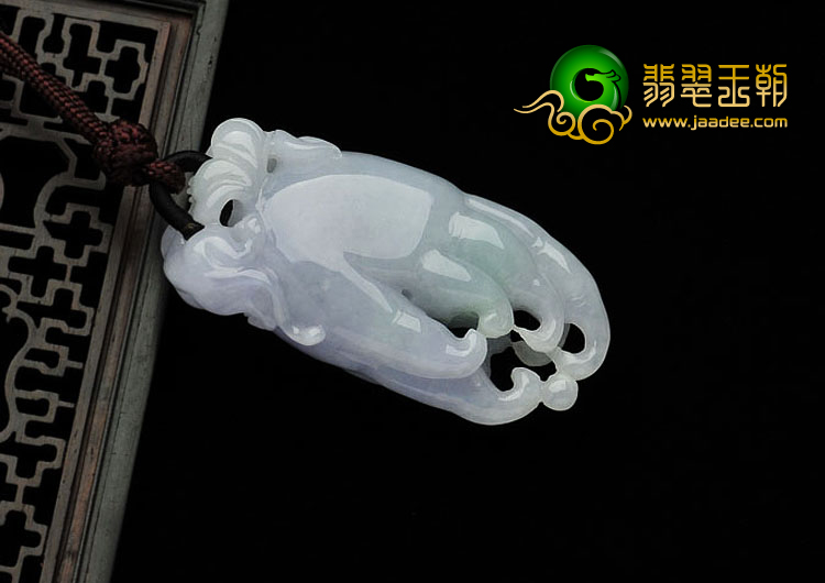 糯冰种淡春带彩缅甸翡翠A货佛手挂件