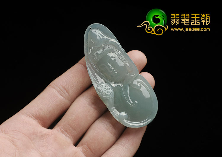 冰种晴水缅甸翡翠A货观音挂件