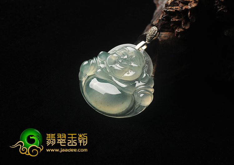冰种晴水缅甸翡翠A货玉佛挂件