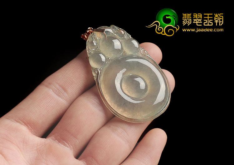 冰种晴水缅甸翡翠A货如意寿挂件