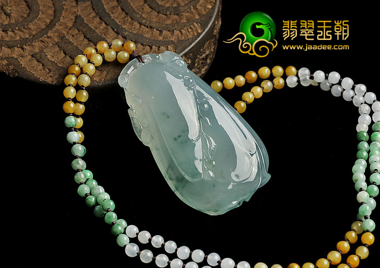 冰种飘花缅甸翡翠A货玉兰花挂件