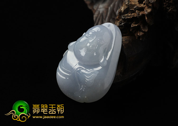 糯冰种紫罗兰缅甸翡翠A货玉佛挂件