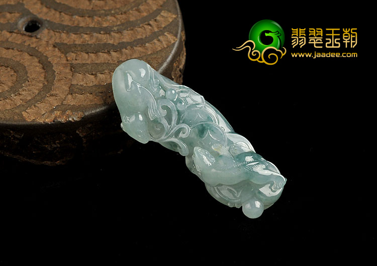冰种飘花缅甸翡翠A货玉鼠运财挂件
